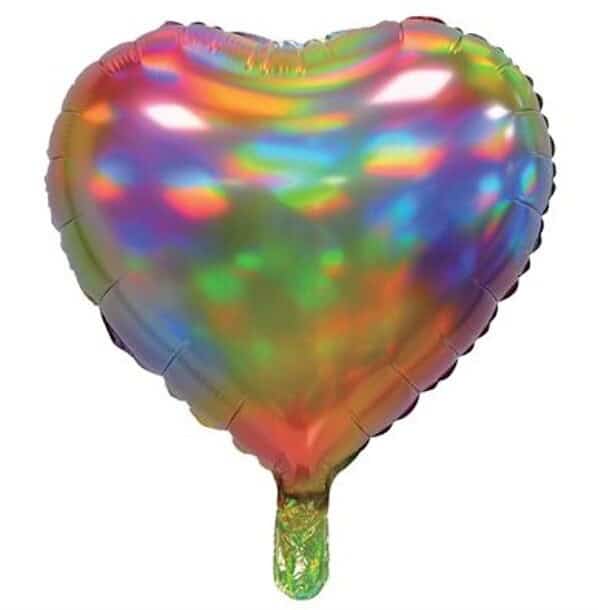Rainbow Iridescent Heart Balloon