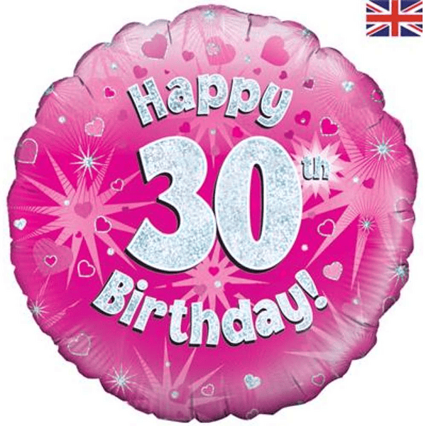 30th Birthday Pink Holographic Balloon