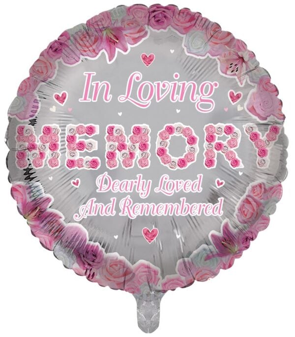In Loving Memory Pink Remembrance Balloon